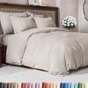 Duvet Cover Queen Size Set - Extra Soft Queen Duvet Cover 90" x 90" with 2 Pillow Shams - Hotel Luxury, Easy Care & Fade Free w/ Zipper Closures & Ties - All Season, Comfy & Breathable (Light Grey) (05 - Light Grey (No Comforter))