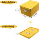 GUOZI Collapsible Storage Box, Decorative Memory Box with Lid & Metal Reinforced Corners, Cardboard File Bin with Handles, Organizer Gift Box for Keepsake Toy Photos Office Nursery Wardrobe Bookshelf