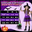 PEADUCK Kids Witch Costume for Girls, Halloween Costumes Dress Up Role Play Set (Purple, S)
