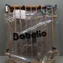 Babelio Baby Gate for Stairs & Doorways, 26-43" W 28" H No Bottom Bar| Easy Installation| One-Handed Operation| Auto-Close| Hardware Mount (Drill Needed) Safety Dog/Pet Gate (Brown Wood Pattern)