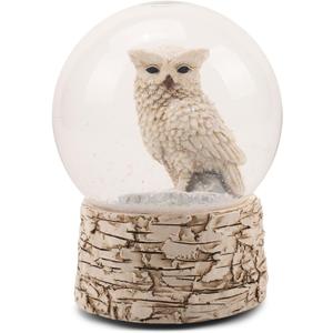 NAT & JULES Beautiful Snowy Barn Owl 6 x 4 Musical Glitter Snow Globe: Plays a Variety of Christmas Tunes including Jingle Bells & Silent Night - Perfect Accent Dcor for the Holidays or Everyday, Owl
