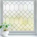 SUNBABY Reeded Glass Window Privacy Film, Frosted Glass Window Film for Bathroom & Front Door, Static Cling Decorative 3D Window Stickers Day and Night Privacy Sun Heat Blocking (17.5 x 78.7 Inch)
