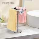 Hand Towel Holder Stand, 13 Inch Towel Rack for Bathroom Vanity Kitchen Countertop Free-Standing Stainless Steel Towel Rings (Brushed Silver)