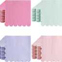 Kosiz Scalloped Edged Cocktail Napkins Pastel Paper Napkins Disposable Colorful for Party Wedding Shower Baby Beverage Dinner Birthday 5 x 5 Inches, 4 Macaron Colors(100 Pieces)