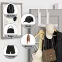 Over The Door Hooks Hanger Fit Up to 1 3/4 Inch Optimal, Foldable Over The Door Clothes Drying Rack for Laundry Bathroom Bedroom (White 2 Pack)