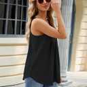 Womens Floral Crewneck Summer Tank Tops 2025 Loose Fit Sleeveless Shirts Casual Flowy Tunic Cami Top (Black)