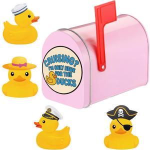 Metal Duck Mailbox for Cruise Door 5'' x 3'' Magnetic Mini Mailbox for Cruising Exchange Gift Mail Box Magnetic Cruise Door Decor Fun Gift for Duck Hunters Cruising Fans(Pink)