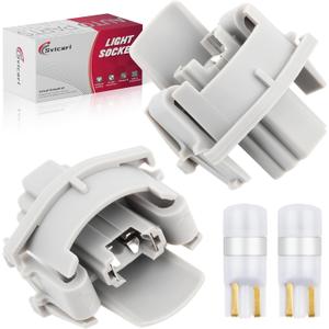 2PCS License Plate Light Socket Fit for Honda Accord CR-V Civic Odyssey Fit Pilot Insight for Acura RDX Replace OE 34102-S60-003/34102-SWA-A01 with Light Bulb