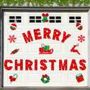 Christmas Decorations Garage Door Magnets, 25pcs Magnetic Merry Christmas Door Decorations, Reflective Christmas Car Magnets Decals, Xmas Garage Magnetic Stickers for Refrigerator Mailbox Dishwasher