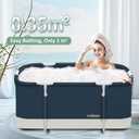 Portable Foldable Bathtub,Soaking Standing Bath Tub for Shower Stall, Easy to Assemble Collapsible Bathtub, Suitable for Travel, Camping and Outdoor Activities (Relax, 45inch)