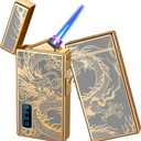 Dragon 2 in 1 Dual Arc & Jet Flame Torch Lighter - USB Rechargeable with Battery Indicator, Refillable Windproof Plasma Infinity Lighter