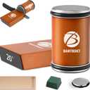 Rolling Knife Sharpener Kit, Kitchen Knife Sharpener Set, Knife Sharpening Tools, 15 & 20 Degree Sharpening for Kitchen Knives, Diamond and Ceramic Discs, Leather Strop, Polishing Compound