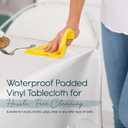 Quality Table Pad Protector, Superior Protection from Spills, Scratches & Heat - Reusable Vinyl Table Cloth with Cushion Flannel Backing (72" L x 54" W)