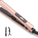 JAETON Small Flat Iron 0.7 Inch Mini Hair Straightener and Curler 2 in 1,30S Heat-up,Dual Voltage Travel Curling Iron,for Short Hair,Bangs, Pixie Cut,Beard