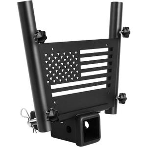 Hitch Flag Pole Holder, Dual Truck Flag Pole Mount Kit for Standard 2 Inch Receivers, Universal for SUV RV Truck Jeep Trailer Pickup Camper
