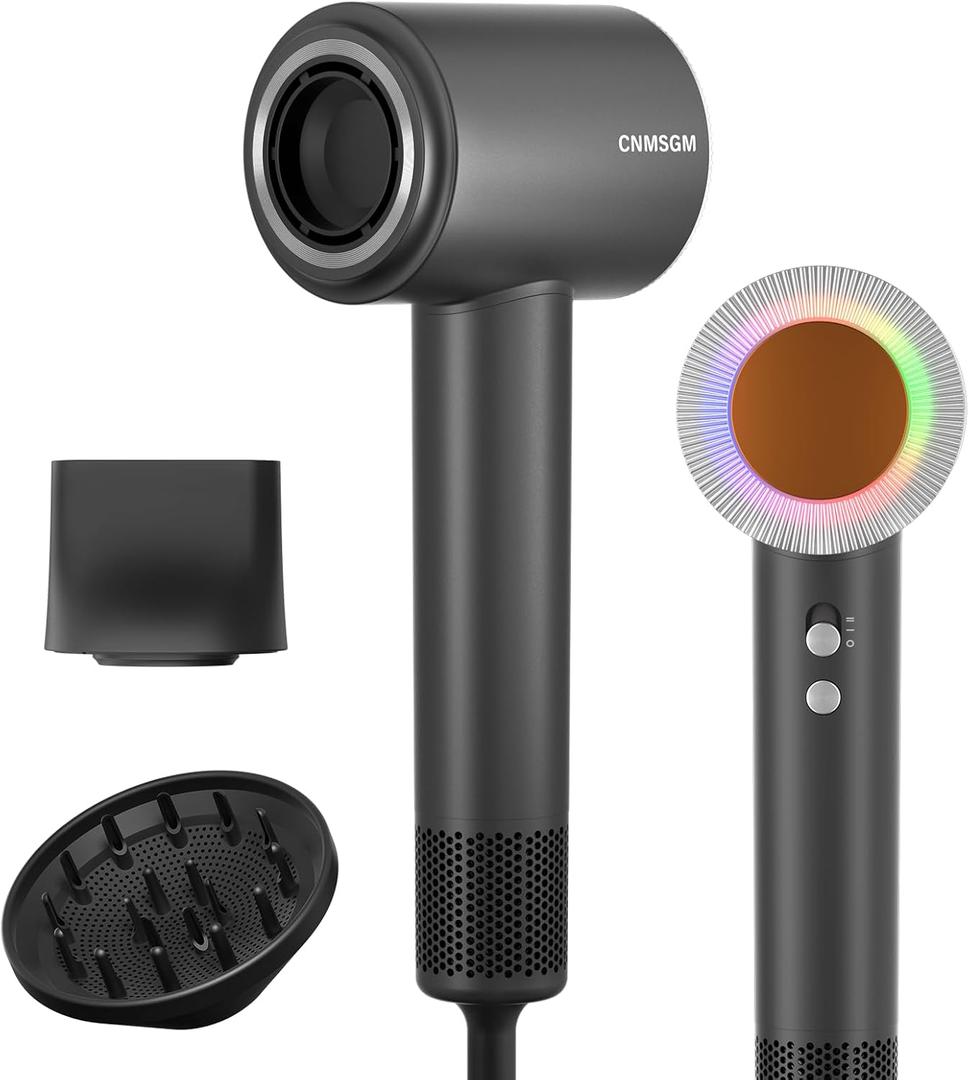 Hair Dryer, 160000 RPM Professional High-Speed Blow Dryer 2 Billion Negative Ionic Care Hair Dryer (Black Gray) Hair Dryer, 160000 RPM Professional High-Speed Blow Dryer 2 Billion Negative Ionic Care Hair Dryer (Black Gray)