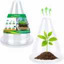 12 Pieces Garden Cloches for Plants, Plant Covers Plant Protectors Transparent Bell Jar Cloches to Protect Plants from Birds, Slugs, Frost, Freeze Weather, 7.8" D x 9.4" H, Transparent
