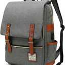 Mancio Slim Vintage Laptop Backpack For women,Men For Travel, College, Dayparks, Fits up to 15.6Inch Notebook in Grey