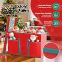 2 x Christmas Figurine Storage Box & Nutcracker Storage Containers with Visible Lid for 15-inch Collectibles, Large Holiday Ornament Decor Organizer Keeps 8 Figurines, Xmas Decoration Storage Box, Red