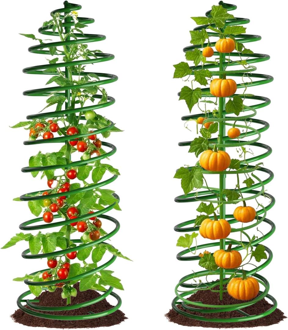 AMAGABELI GARDEN & HOME 2 Pack Tomato Cages for Garden Plant Support 42 Inch Stakes Metal Garden Climbing Plants Trellis Plants Vegetables Tower Potted Pea Bean Cucumber Flowers Outdoor