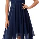 Meetjen Women's Lace Cocktail Party Dress 2025 Handkerchief Hem Bridesmaid Prom Formal Dresses for Wedding Guest, S