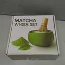 Matcha Whisk Set with Matcha Bowl - Matcha Set Included Electric Frother, Bamboo Whisk, Matcha Spoon, Bamboo Holder, Sifter, Spoon Stand (Clear Glass)