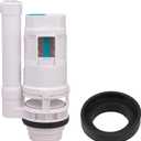 RDEXP White 20.5cm Length Toilet Bottom Inlet Fill Valve Split Push Button Dual Flush Cistern Syphon