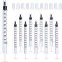 50Pcs 1ml Syringes with Caps Oral Dispenser Individually Sterile Warpped for Medicine Dropper, Colostrum Collect Feeding Pets, Measuring Liquids, Scientific Labs, Plant Watering