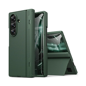 for Samsung Galaxy Z Fold 7 Case Slim with Kickstand, Full Hinge Protection, Tempered Screen Protector, Shockproof Cover, Daily Drop Protective Phone Case for Samsung Galaxy Z Fold7 2025, Green