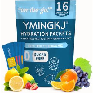 Electrolyte Powder Packets with 2 Billion CFU Probiotics - 1000mg Sodium for Rapid Hydration & Recovery - Sugar-Free Drink Mix with Pink Himalayan Salt, B-Vitamins, Zinc & Magnesium - 16 Stick Packs (EXP 12/28/27)
