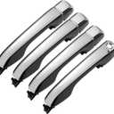 Set of 4 Exterior Door Handles Compatible with Toyota 4Runner 2010-2020, Lexus GX460 2010-2021 & Land Cruiser 2009-2020, Front and Rear Driver and Passenger Side (Chrome & Black)