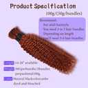 350 Human Hair for Boho Braids 24 Inch Boho Hair for Braiding 2 Bundles 110g 12A Ginger Curly Boho Braids for Human Hair Bulk (Ginger350, 24inch)