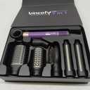 7 in 1 Blow Dryer Brush and Hair Dryer, Hot Hair Styler with Negative Ion 110,000 RPM Hair Straightener Brush for Fast Drying Straightening Curling Voluming, Suitable for All Types,Purple