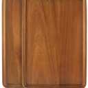2 PCS 13 x 9 in Solid Acacia Wood Serving Trays Rectangular Wooden Serving Platters Natural Wooden Boards for Bar Coffee Party (Brown)