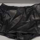 Women's Faux Leather Shorts High Waist Stretch Skinny Mini Shorts Sexy Hot Pants, Black, Large