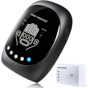 FSA Hand Massager with Heat and Compression for Arthritis Pain Relief, with 5-Finger Individual Therapy, Wrist Support, Fits All Hand Sizes,Rechargeable & Portable(Black)