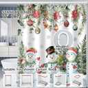 JAWO Winter Snowman Shower Curtain Winter Snow Scene Xmas Shower Curtain Christmas Holiday Shower Curtains Bathtub Decor with 12 Hooks 72 X 72 Inches