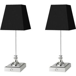 Rechargeable LED Table Lamps with Stepless Touch Control, Light Silver Cordless Lamp for Living Room, Bedside, Patio, Shower, Small Desk Lamp(6000mAH Battery),2 Pack for Home Decor, Best Gifts for Family (BK/LS)
