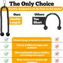 Double Length Tricep Rope for Cable Machines - 55 Inch Heavy Duty Pulldown Attachment, 4ft 7in Gym Strength Training Accessory & Home Workout Equipment