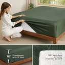 Bedsure King Fitted Sheet Only, 100% Rayon Derived from Bamboo, Breathable & Soft, PureWoven Cooling Bottom Sheet for Hot Sleepers, Deep Pocket Up to 18", with 4 Elastic Corner Straps, Olive Green