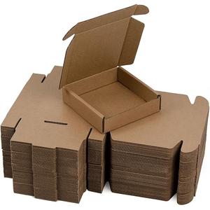 SUNLPH 50 Pack 4x4x1 Inches Small Shipping Boxes, Brown Corrugated Cardboard Boxes, Moving Mailing Packing Box