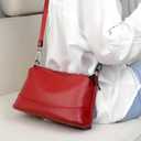 Genuine Leather Purses for Women Crossbody Bags Small Shoulder Clutch Phone Cross Body Phone Purses Handbags Trendy, Red