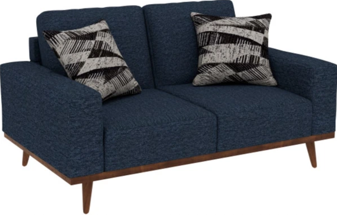 Emerald Home Heath Navy Loveseat, H-19.90"/W-38.40"/D-66"