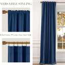 NICETOWN Navy Blue Velvet Blackout Curtains 90 inch Long, Rod Pocket & Back Tab Drapes Soft Privacy Protection Window Treatments for Hall (2 Pieces, 52" Wide)
