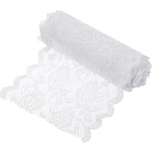 6 Inch Wide 11 Yard Lace Ribbon Floral Pattern White Lace Trim Ribbon for Sewing Making, and DIY Crafts, Gift Wrapping, Bouquets, Wedding Decor