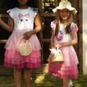 LQSZ Girls Tulle Dresses Princess Flutter Sleeve Tutu Dress for Toddler Girl 3-12 Years (7-8 Years)