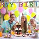 6 x Geiserailie 3 Tier Woodland Themed Party Cupcake Stand Decorations Safari Animals First Birthday Cupcake Holder Decor Jungle Dessert Tower for Baby Shower Birthday, Camping Party Supplies