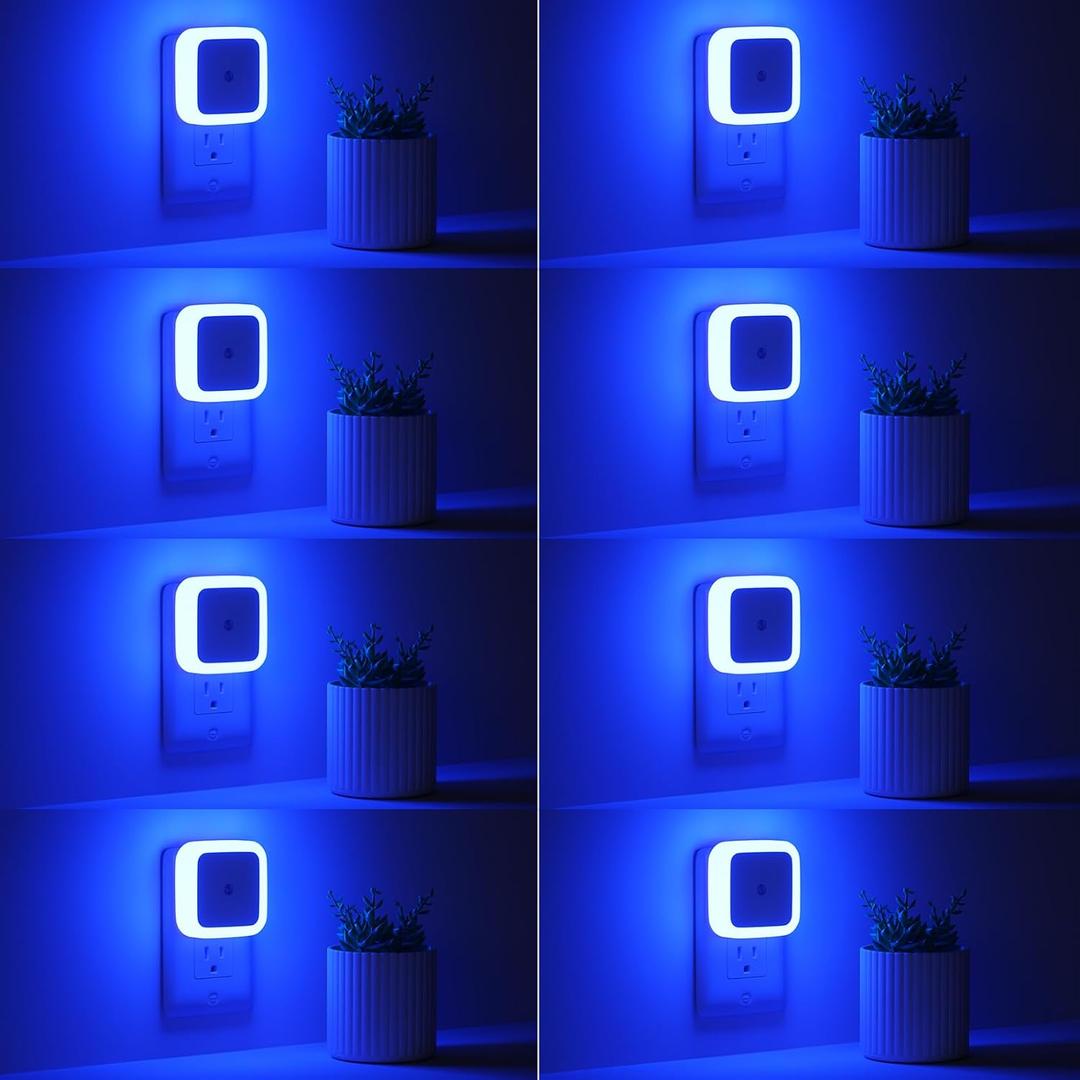 Sujeet Night Light, Night Lights Plug into Wall 8-Pack, Nightlight Plug in Night Light, Dusk to Dawn Night Lamp Led (Blue)