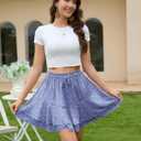 Shorts for Women Flowy Casual Chiffon Skorts Boho Ruffle Mini Skirts Running Tennis 2025 Trendy Shorts (XXL)