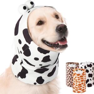 PUMYPOREITY Dog Calming Hoodie, No Shake Dog Ear Cover for Anxiety Relief, Ear Muffs for Hematoma, Noise Canceling for Grooming and Force Drying, Comfort Hoodie for Anxiety (Large, White)